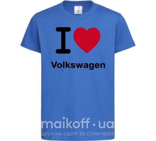 Дитяча футболка I Love Vollkswagen Яскраво-синій фото