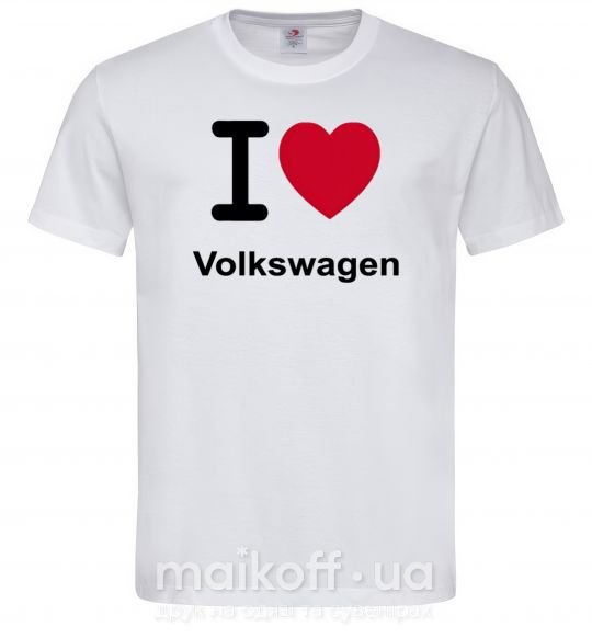 Мужская футболка I Love Vollkswagen Белый фото