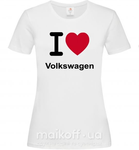 Женская футболка I Love Vollkswagen Белый фото