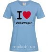 Жіноча футболка I Love Vollkswagen Блакитний фото