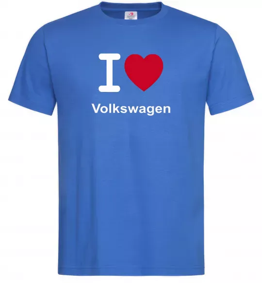 Мужская футболка I Love Vollkswagen Ярко-синий фото