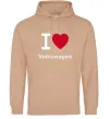 Женская толстовка (худи) I Love Vollkswagen Песочный Женская толстовка (худи) I Love Vollkswagen Песочный фото