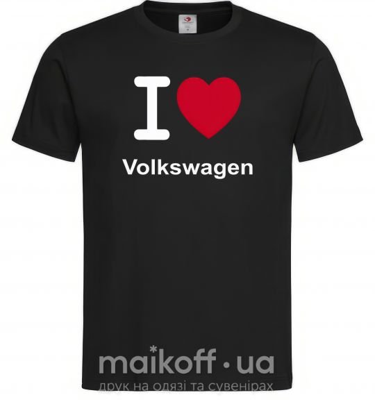 Мужская футболка I Love Vollkswagen Черный фото