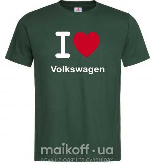 Мужская футболка I Love Vollkswagen Темно-зеленый фото