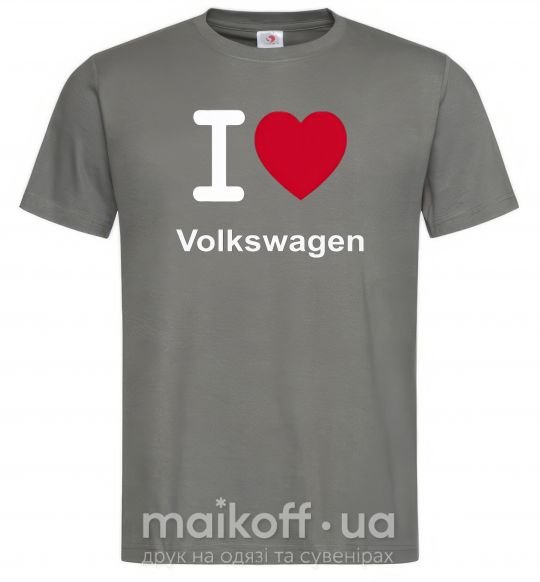 Мужская футболка I Love Vollkswagen Графит фото
