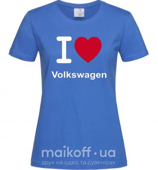 Жіноча футболка I Love Vollkswagen Яскраво-синій фото