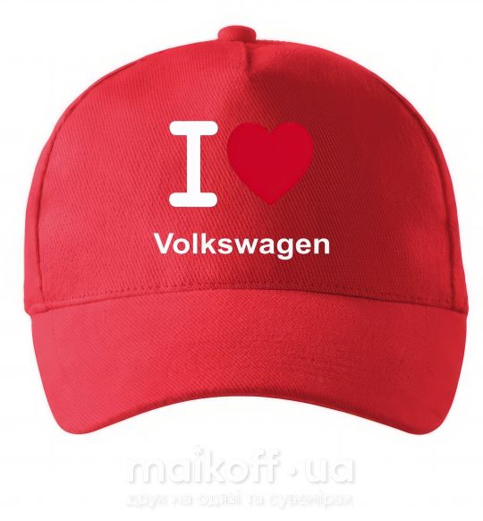 Кепка I Love Vollkswagen Красный фото
