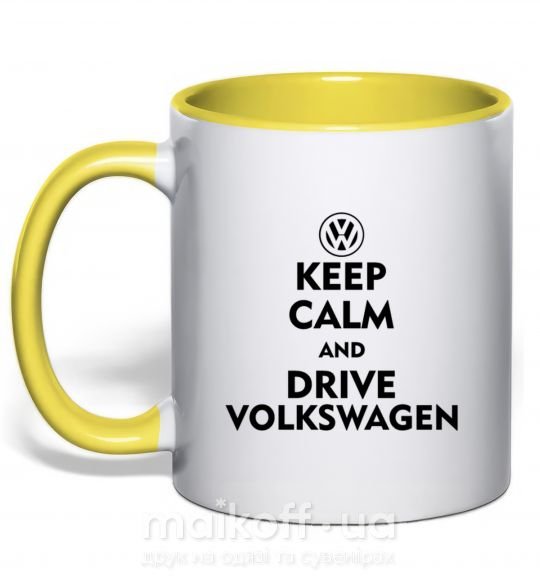 Чашка з кольоровою ручкою Drive Volkswagen Сонячно жовтий фото