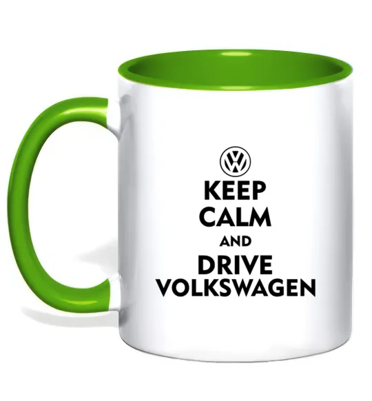 Чашка с цветной ручкой Drive Volkswagen Лаймовый фото