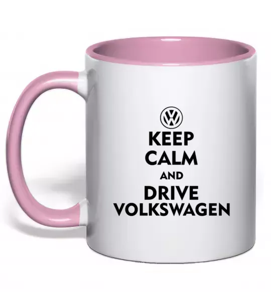 Чашка з кольоровою ручкою Drive Volkswagen Ніжно рожевий фото
