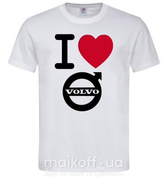 Мужская футболка I Love Volvo Белый фото