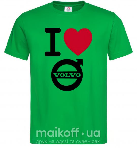 Мужская футболка I Love Volvo Зеленый фото