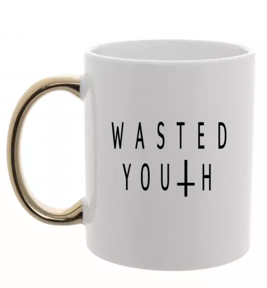 Чашка с цветной ручкой Wasted Золото фото