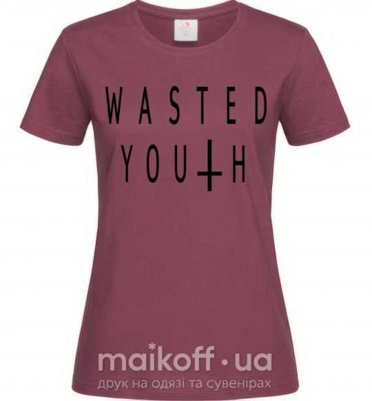 Жіноча футболка Wasted Бордовий фото