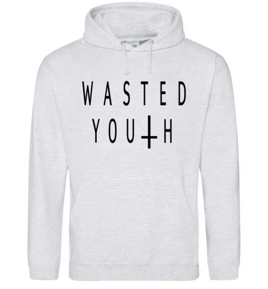 Чоловіча толстовка (худі) Wasted Сірий меланж фото