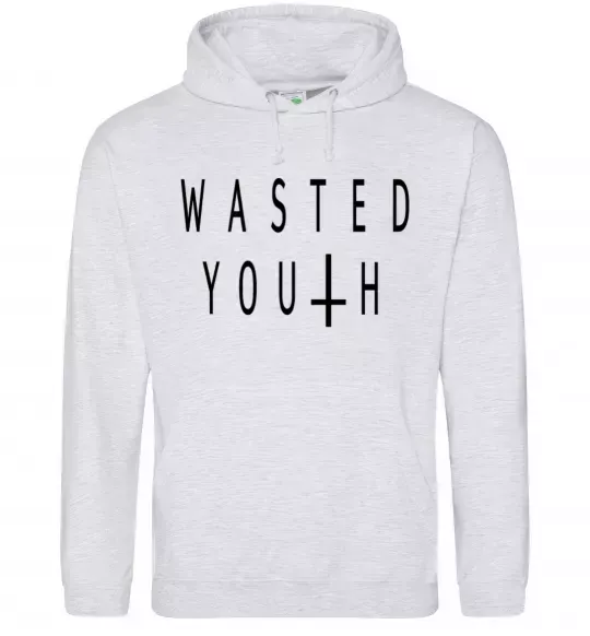 Женская толстовка (худи) Wasted Серый меланж фото