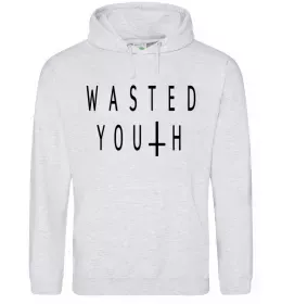 Женская толстовка (худи) Wasted Серый меланж фото