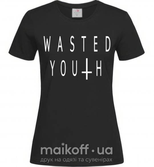 Жіноча футболка Wasted Чорний фото