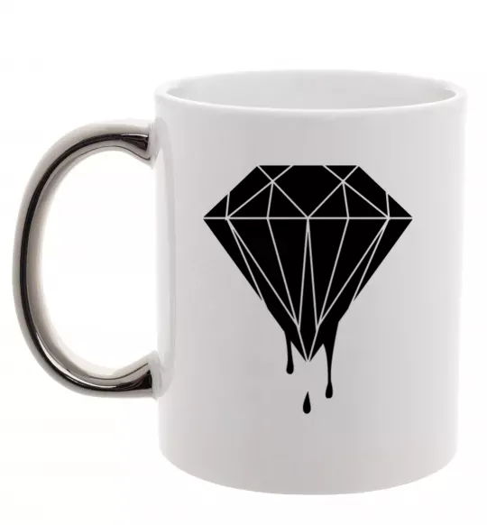 Чашка с цветной ручкой Brilliant Серебро фото