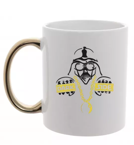 Чашка с цветной ручкой THE-DARK-SIDE-OF-SWAG Золото фото