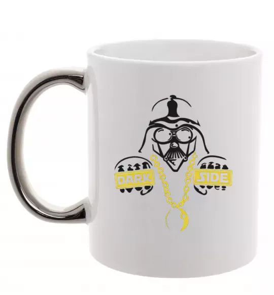 Чашка с цветной ручкой THE-DARK-SIDE-OF-SWAG Серебро фото