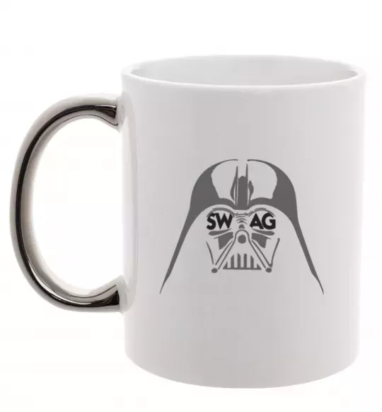 Чашка з кольоровою ручкою DARK SIDE SWAG Срібло фото