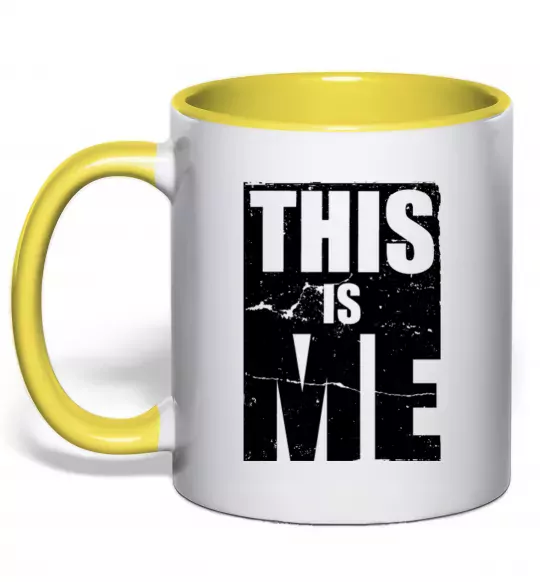 Чашка с цветной ручкой This is me Солнечно желтый фото