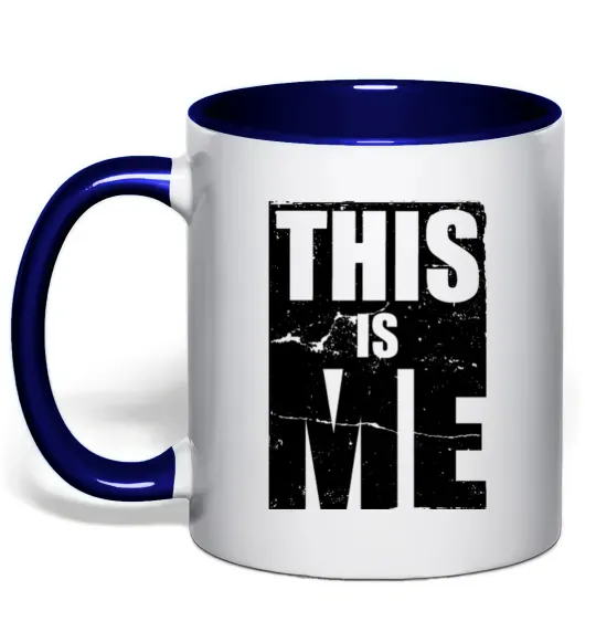 Чашка с цветной ручкой This is me Глубокий темно-синий фото