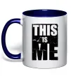 Чашка с цветной ручкой This is me Глубокий темно-синий фото