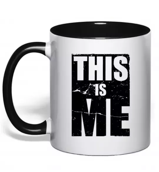 Чашка с цветной ручкой This is me Черный фото