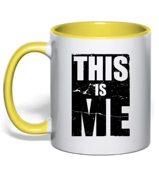 Чашка с цветной ручкой This is me Лимонный фото