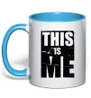 Чашка с цветной ручкой This is me Голубой фото