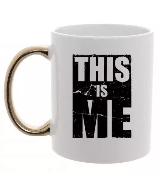 Чашка с цветной ручкой This is me Золото фото