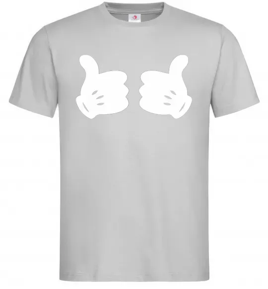 Чоловіча футболка Mickey hands thumbs up Сірий фото