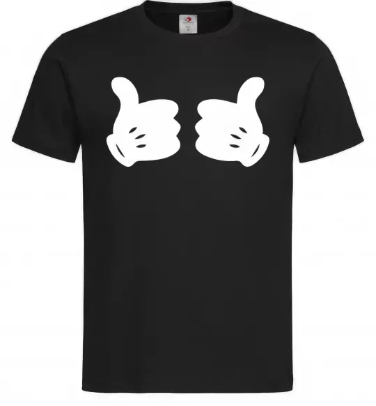 Чоловіча футболка Mickey hands thumbs up Чорний фото