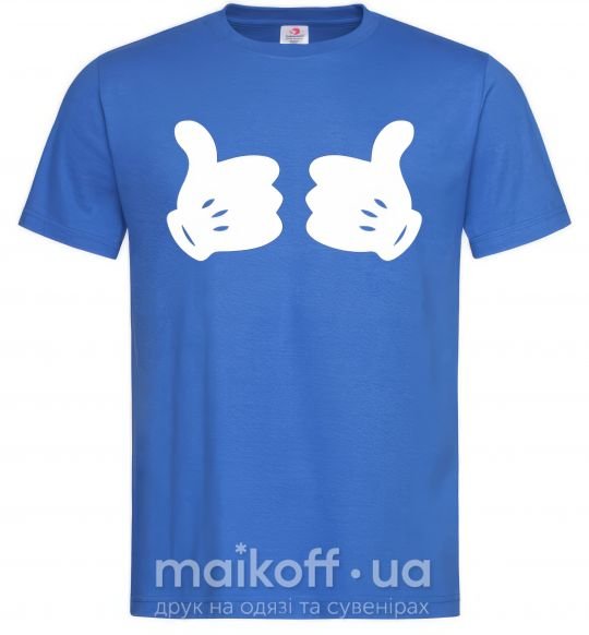 Мужская футболка Mickey hands thumbs up Ярко-синий фото