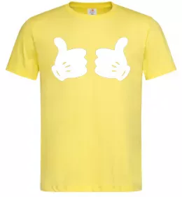 Чоловіча футболка Mickey hands thumbs up Лимонний фото