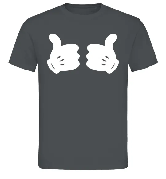 Чоловіча футболка Mickey hands thumbs up Графіт фото