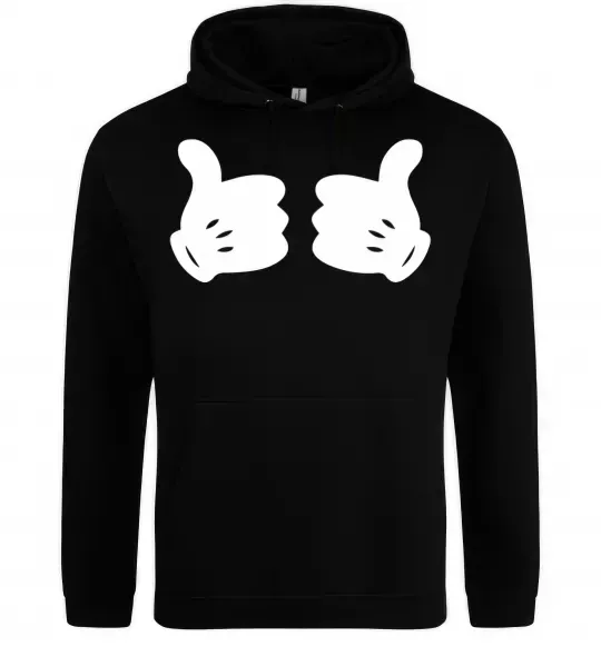 Жіноча толстовка (худі) Mickey hands thumbs up Чорний фото