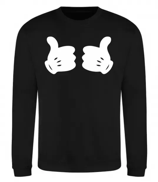 Світшот Mickey hands thumbs up Чорний фото