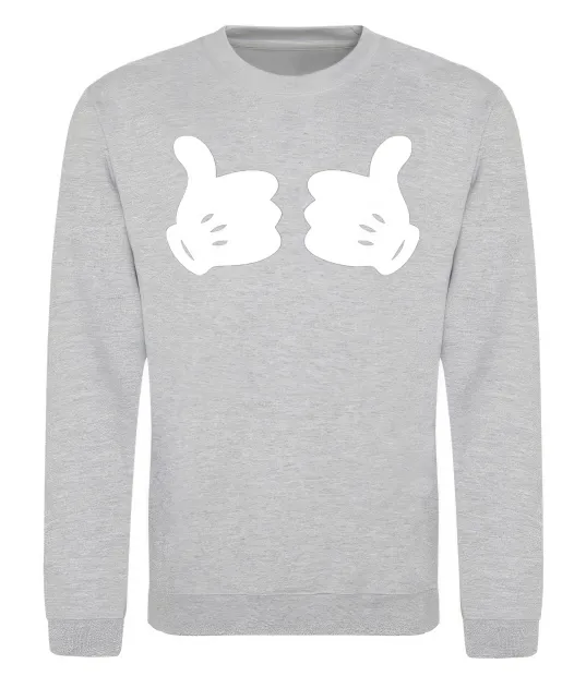 Світшот Mickey hands thumbs up Сірий меланж фото