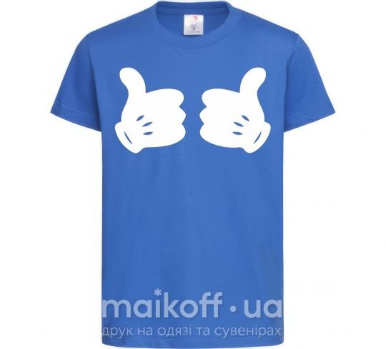 Дитяча футболка Mickey hands thumbs up Яскраво-синій фото