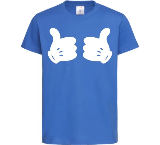 Детская футболка Mickey hands thumbs up Ярко-синий фото