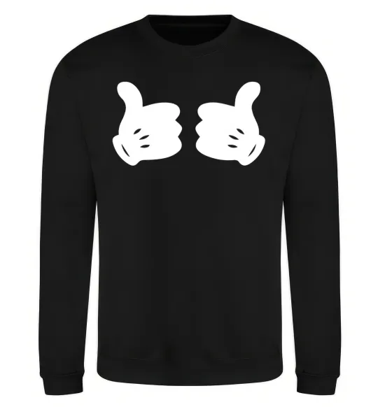 Світшот Mickey hands thumbs up Чорний фото