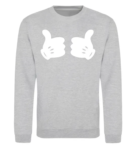 Світшот Mickey hands thumbs up Сірий меланж фото