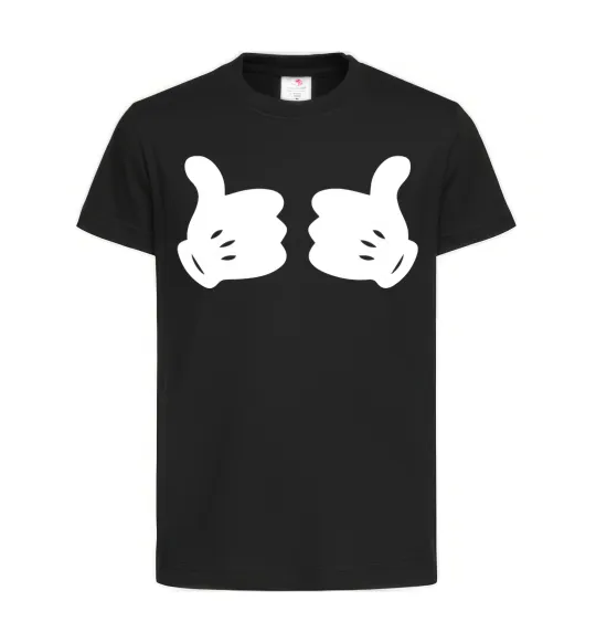 Детская футболка Mickey hands thumbs up Черный фото