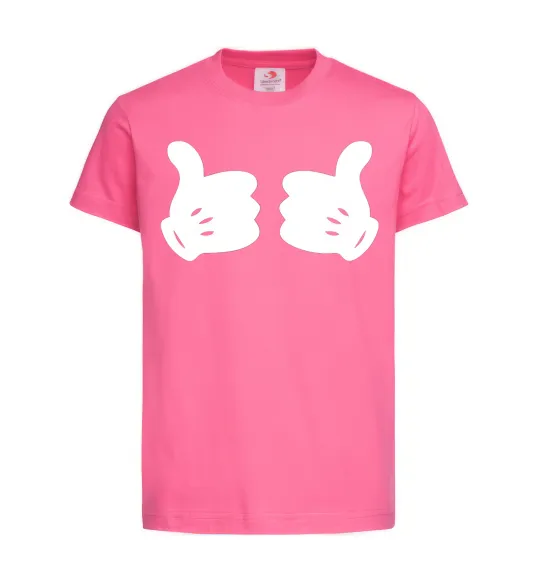 Детская футболка Mickey hands thumbs up Ярко-розовый фото