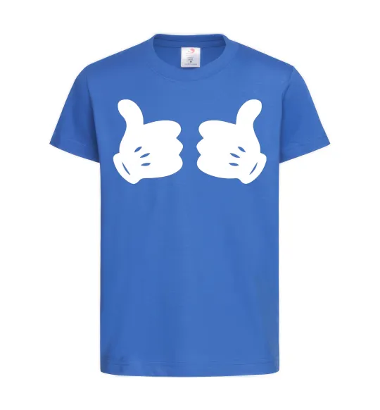 Детская футболка Mickey hands thumbs up Ярко-синий фото