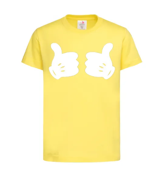Детская футболка Mickey hands thumbs up Лимонный фото