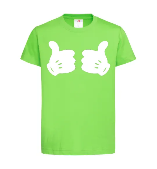 Детская футболка Mickey hands thumbs up Лаймовый фото